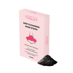 Prolixr Deep Cleansing Charcoal Nose Strips | Witch Hazel & Tea Tree Extracts | Blackheads & Whiteheads | Unclog Open Pores - 6 Strips
