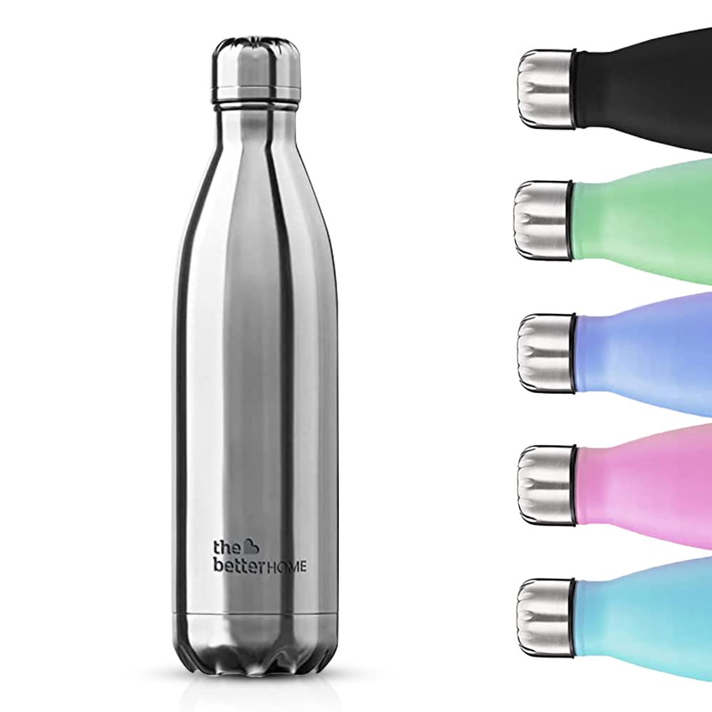 The Better Home 500 ml Thermosteel Bottle | Doubled Wall 304 Stainless Steel | Stays Hot for 18 Hrs & Cold for 24 Hrs | Rustproof & Leakproof | Insulated Water Bottles for Office, Camping, Travel