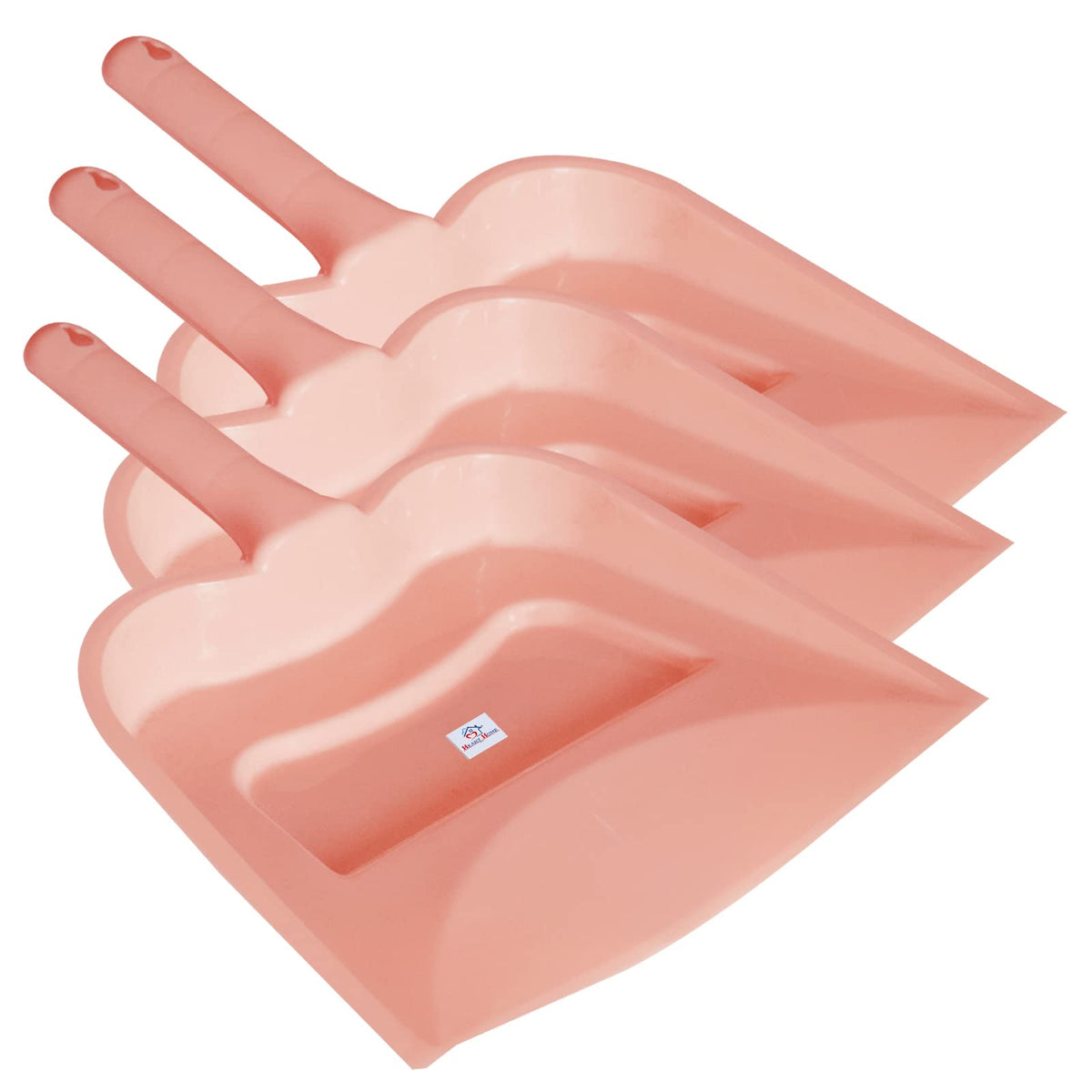 Heart Home 12" Plastic Dustpan, Pack of 3, Pink