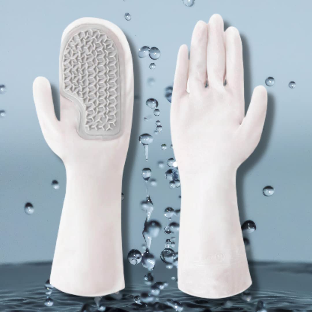 Kuber Industries Multi-Purpose Silicon Gloves For Kitchen Cleaning, Pet Grooming & Gardening|Reusable Gardening Gloves|Heat Resistant For Better Protection|Grey,Pack of4