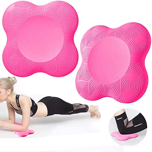 Strauss Yoga Knee & Elbow Cushion Pad | Support for Knees,Hands,Wrists,Elbows | Ideal For Planks,Push-ups,Yoga,Meditation,Pilates & Workout| Padding for Joint Protection and Stability |Set of 2,(Pink)