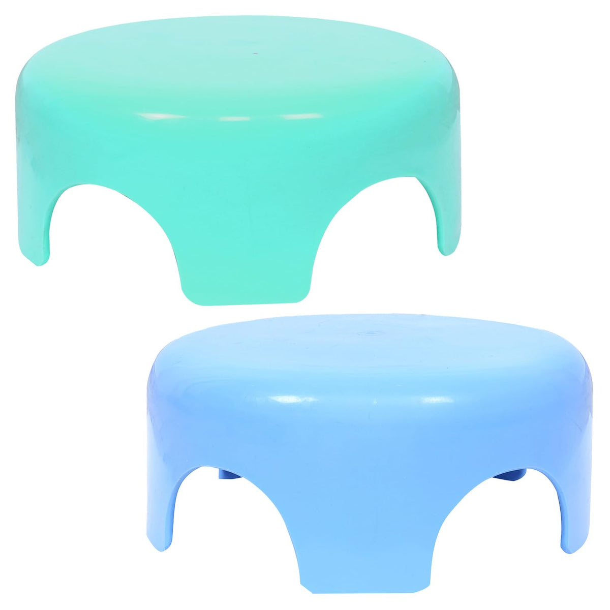 Heart Home Bathroom Stool | Plastic Bathroom Stool for Bathing | Bathroom Stool for Senior Citizen | Patla for Toilet | Sumo Stool | Pack of 2 | Multicolor