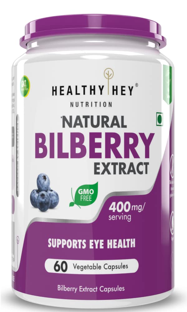 HealthyHey Nutrition Natural Bilberry Extract 60 vegetable capsules