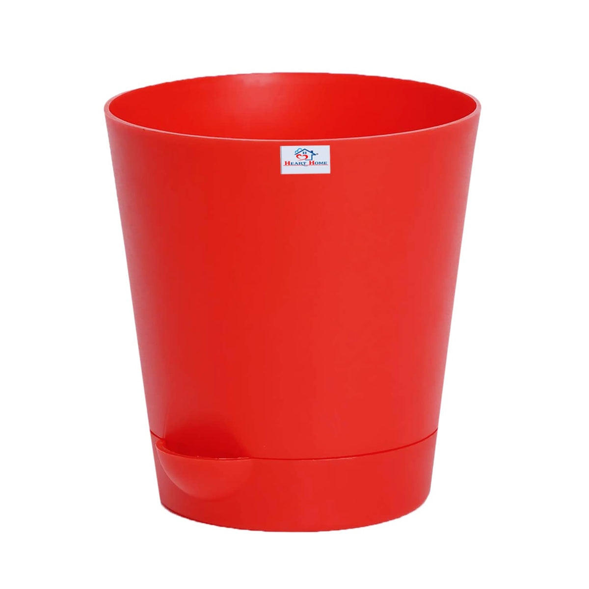 Heart Home Plastic Titan Pot|Garden Container for Plants & Flowers|Self-Watering Pot with Drainage Holes,6 Inch (Red)