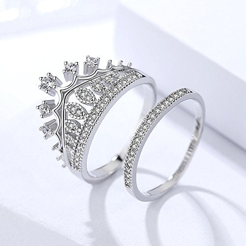 Adjustable size Couples Wedding Ring Set Women Diamond Sterling Silver Man  Titanium Bands - Walmart.com