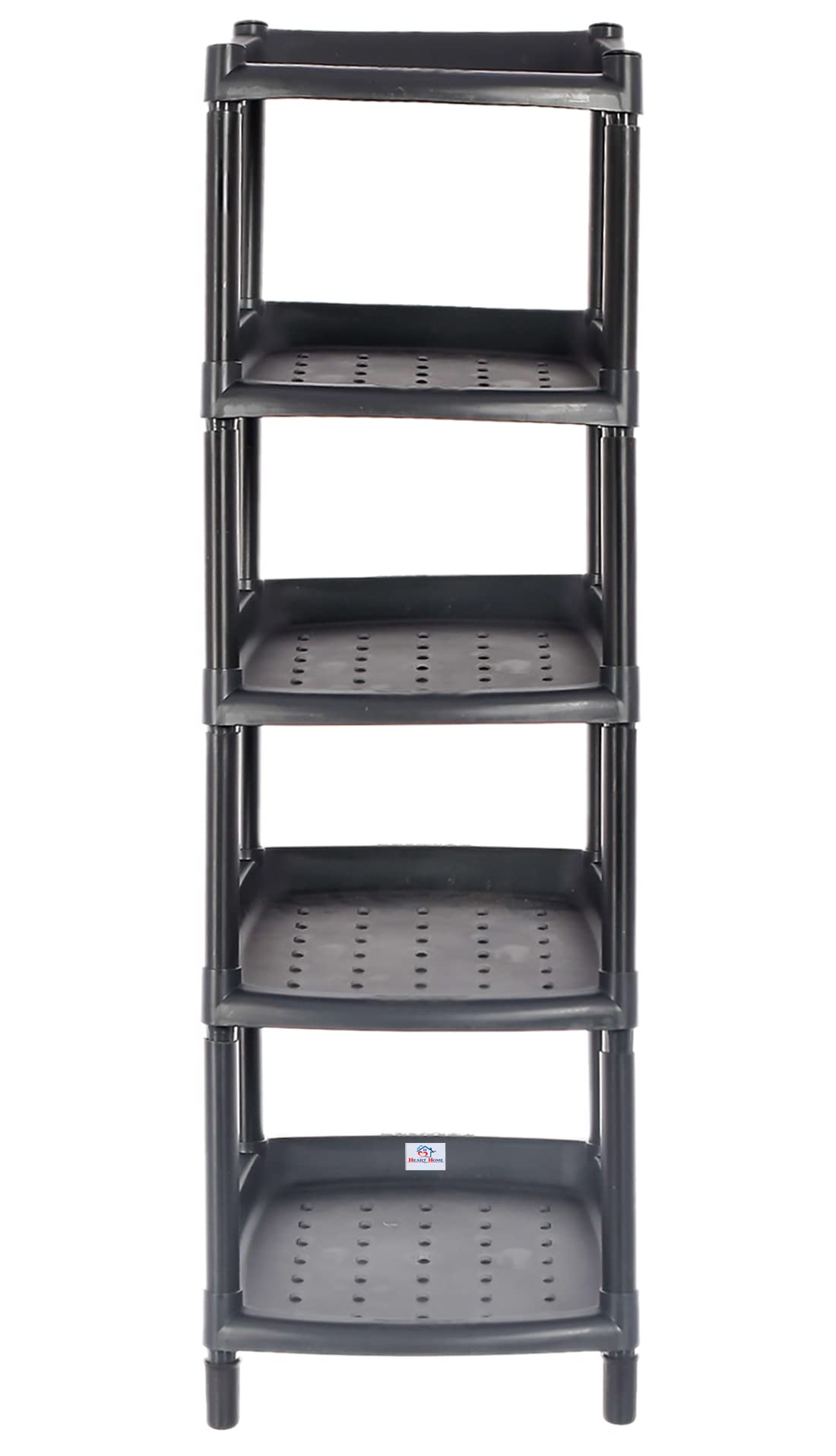 Heart Home Multipurposes 5-Tier Plastic Shoe Rack/Shelf/Storage Organizer for Home Kitchen Bedroom Door Entrance (Black)-46HH0564