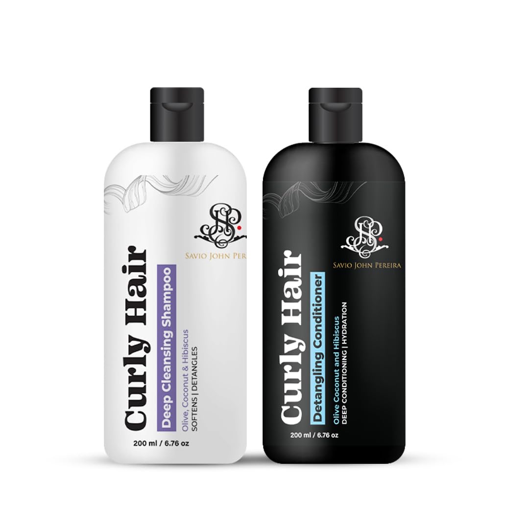 Curly Hair Shampoo and Conditioner Combo,Curly hair Products, Hair care products for women, with Coconut oil, Shea butter, Olive oil, Created by Savio John Pereira for Prolixr