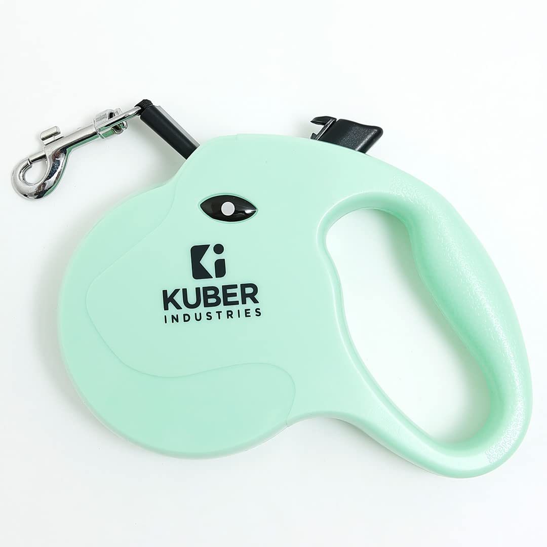 Kuber Industries Retractable Dog Leash|One Button Break With Safety Lock|Automatic & Non-Slip Handle|WINDOG-1092|Green