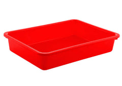 Kuber Industries Plastic 2 Pieces Large Size Stationary Office Tray, File Tray, Document Tray, Paper Tray A4 Documents/Papers/Letters/folders Holder Desk Organizer (Red) - CTKTC042813
