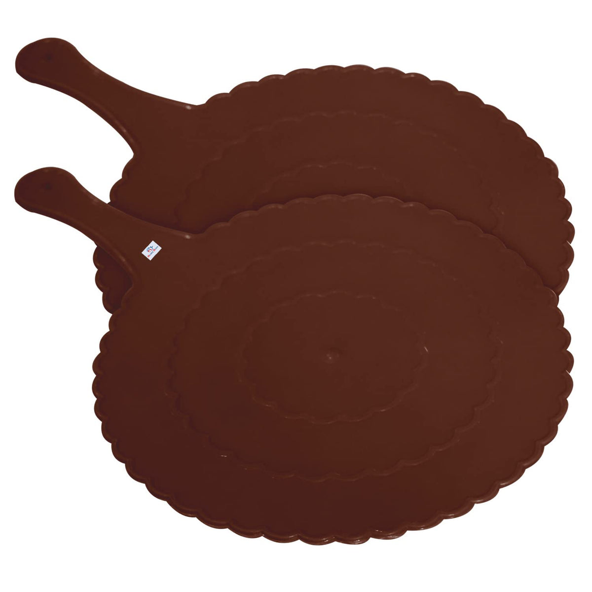 Heart Home Plastic Lightweight Handfan|Hath Pankha|Beejna for Natural Cooling Air Home Decor and Travel Useful, Pack of 2 (Brown)