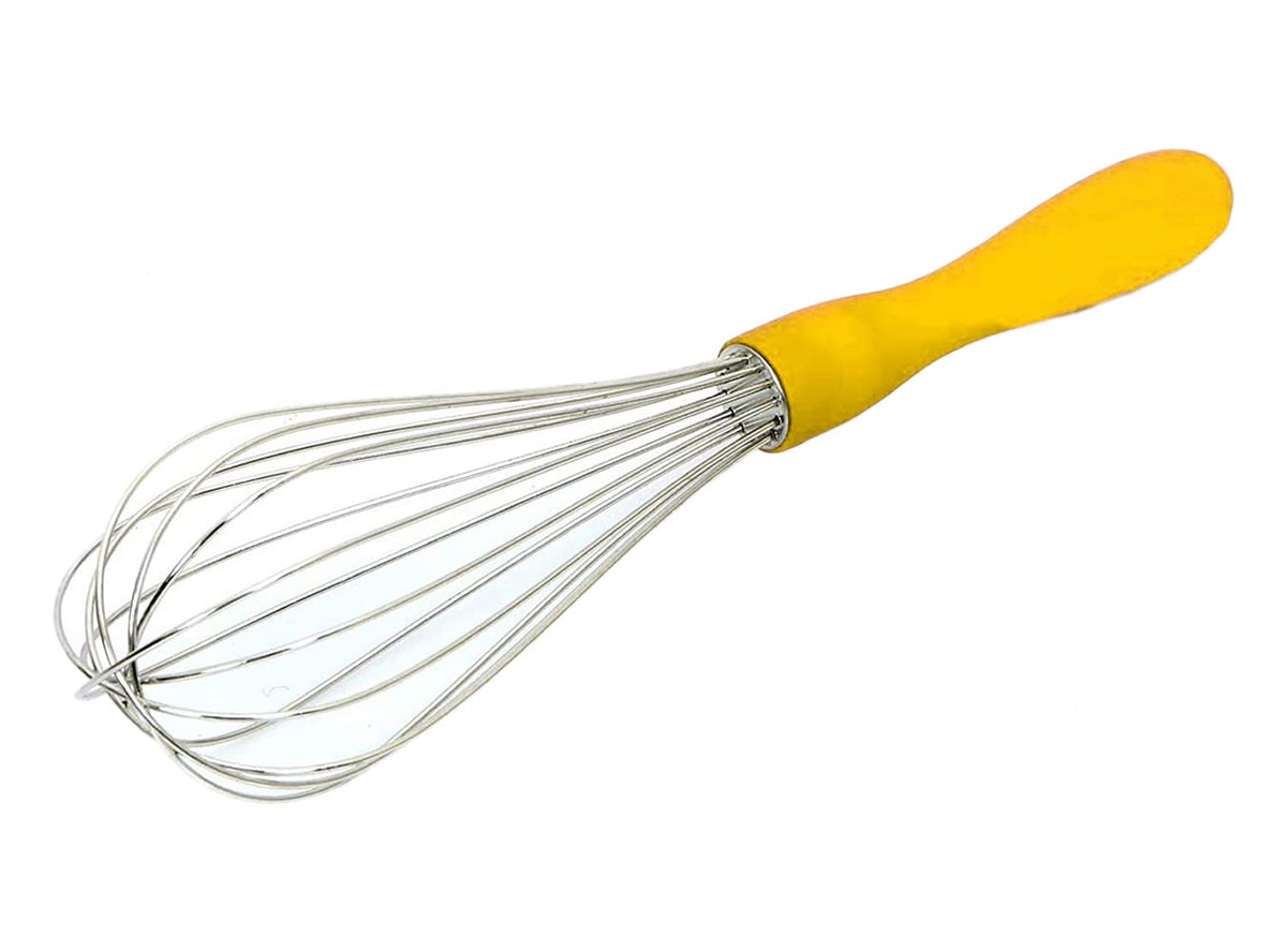 Kuber Industries Hand Blender|Handheld Stainless-Steel Wire Whisk Perfect for Blending, Whisking, Beating, Stirring (Yellow)