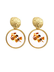Yellow Chimes Drop Earrings for Women Gold Plated Geometric Circle Drop Earrings for Women and Girls