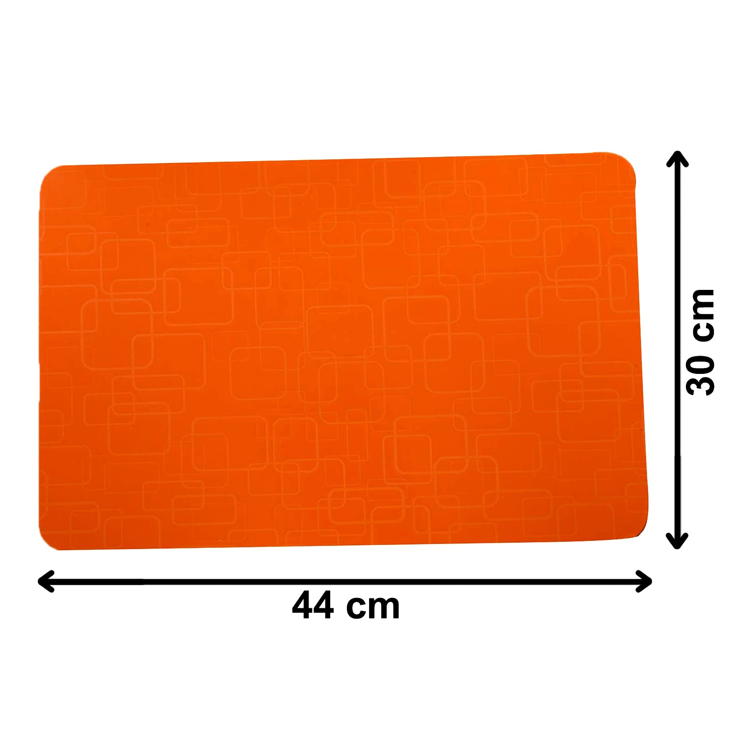 Kuber Industries Placemats Table Mats Easy to Clean PVC Place Mats for Dining, Set of 6 (Orange), Standard (HS39KUBMART021963, Polyvinyl Chloride)