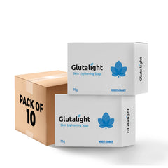 Glutalight Skin Lightening Soap For Reduce Freckles, Age Marks, Acne Spots - 75gm - Pack of 2 (Pack of 10)
