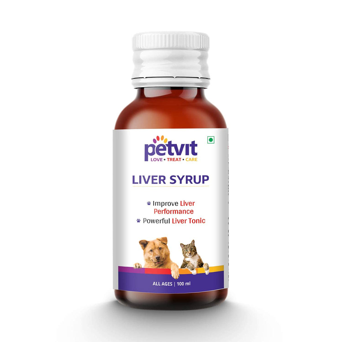 Petvit Liver Syrup with 15 Active Ingredients for Healthy Liver- Dog Supplement for All Age Group - 100ml