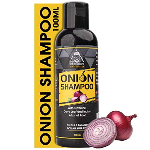 urbangabru Onion Shampoo 100ml for hairfall control with caffeine,curry leaf and alkanet root