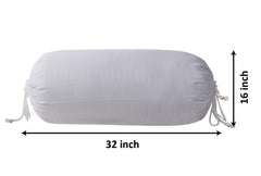 Kuber Industries Linning Design Soft & Luxurious Decorative Cotton Bolster Cover- Set of 4, 16"x32" (White)-44KM0168