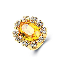 Crystals from Swarovski Dazzling Precious Looks Golden Ring for Women by Yellow Chimes …