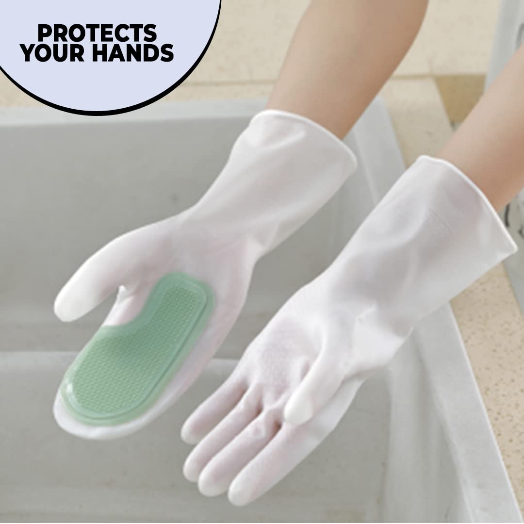 Kuber Industries Multi-Purpose Silicon Gloves For Kitchen Cleaning