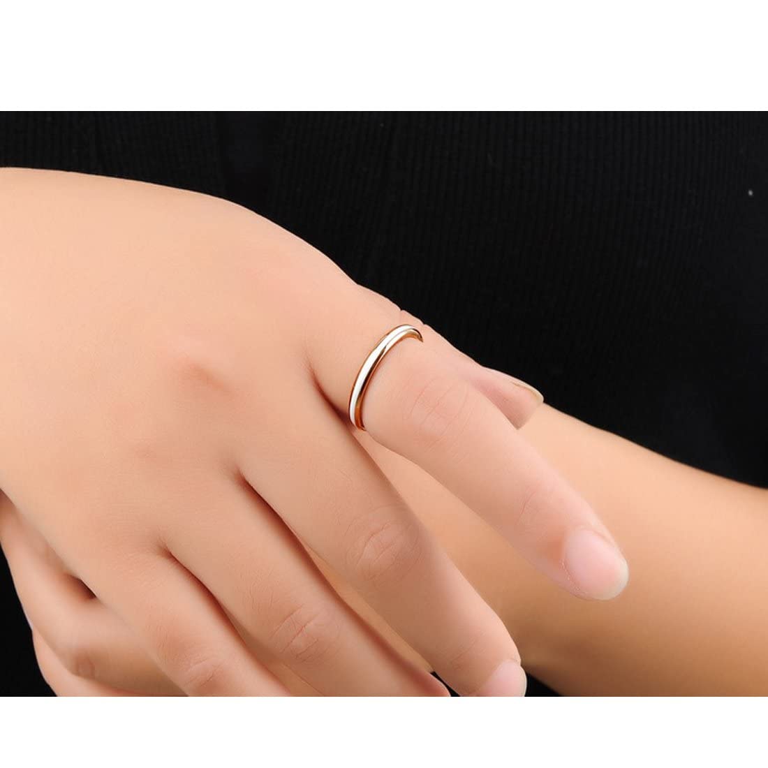 Yellow Chimes Rings for Women Western Style White Enamel Stainless Steel Never Fading Band Ring for Women & Girls