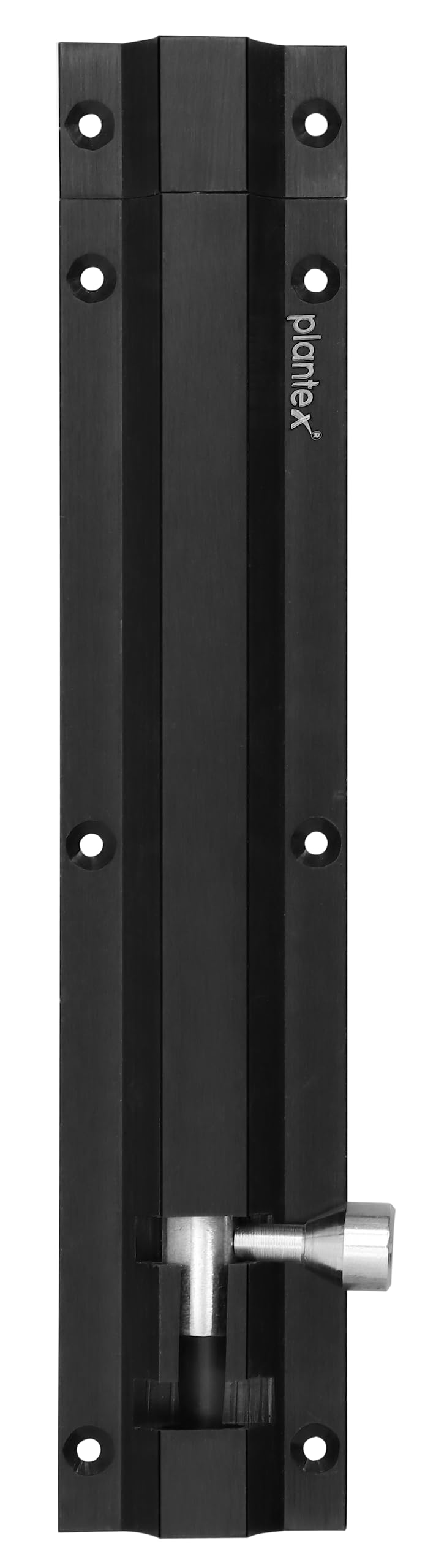 Plantex Black Tower Bolt for Doors and Windows Safety - 8-inches Long (Pack of 1)