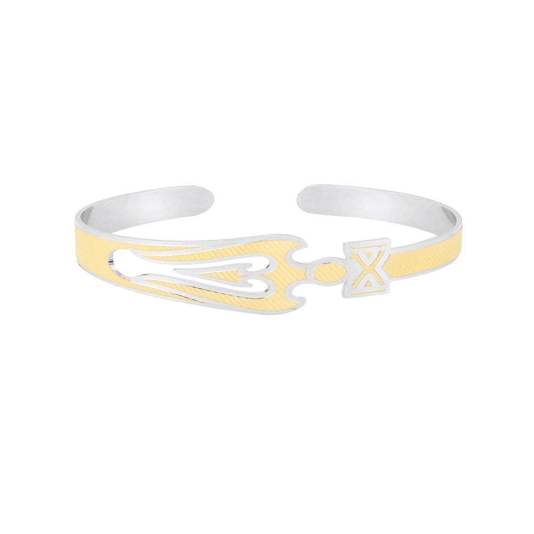 Yellow Chimes Elegant Latest Fashion Stainless Steel Trishul Design Golden Kada Bracelet for Women and Girls