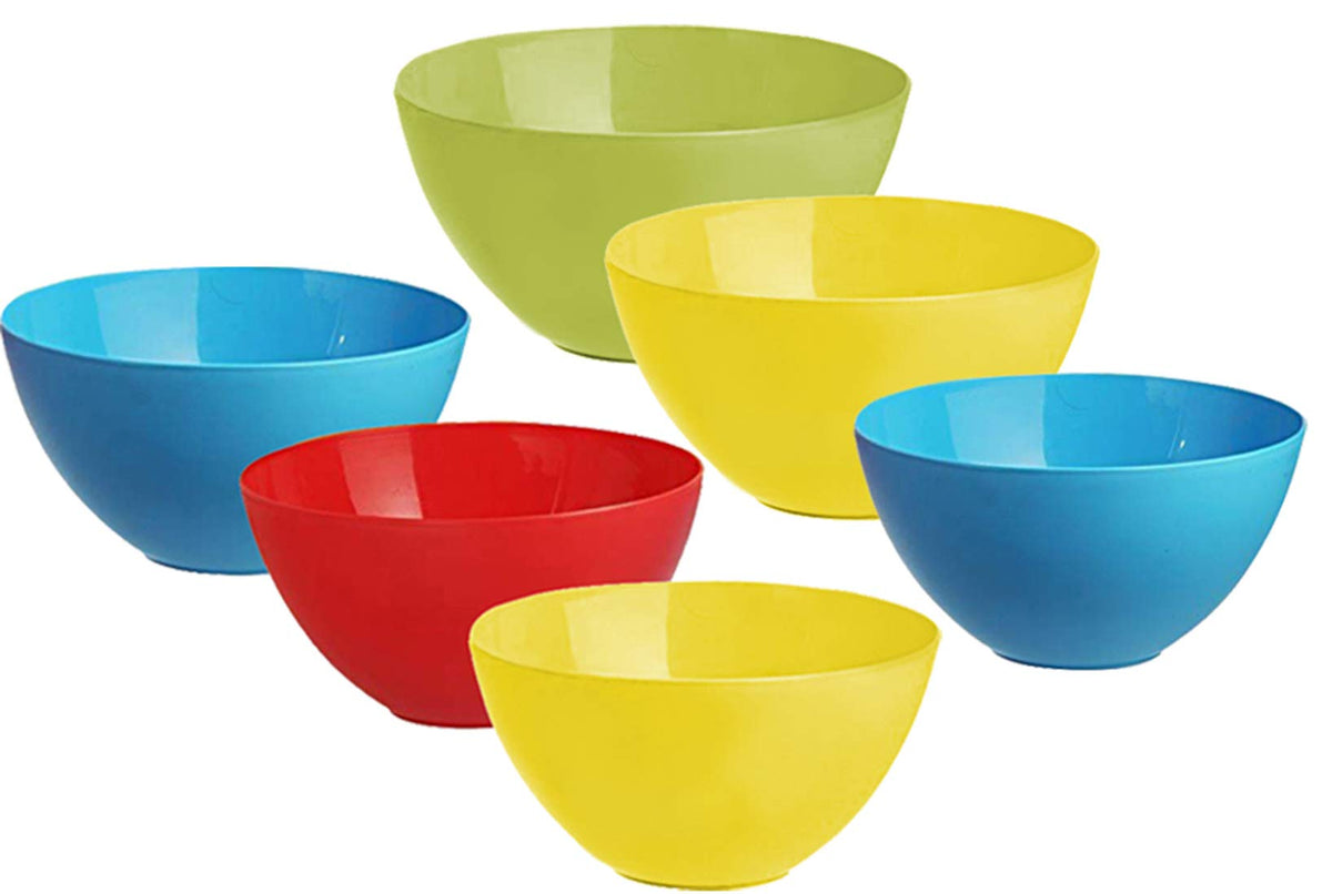 Kuber Industries Plastic Microwave Safe 6 Pieces Mixing Bowl Set- 1500 ML (Multi) - CTKTC034742