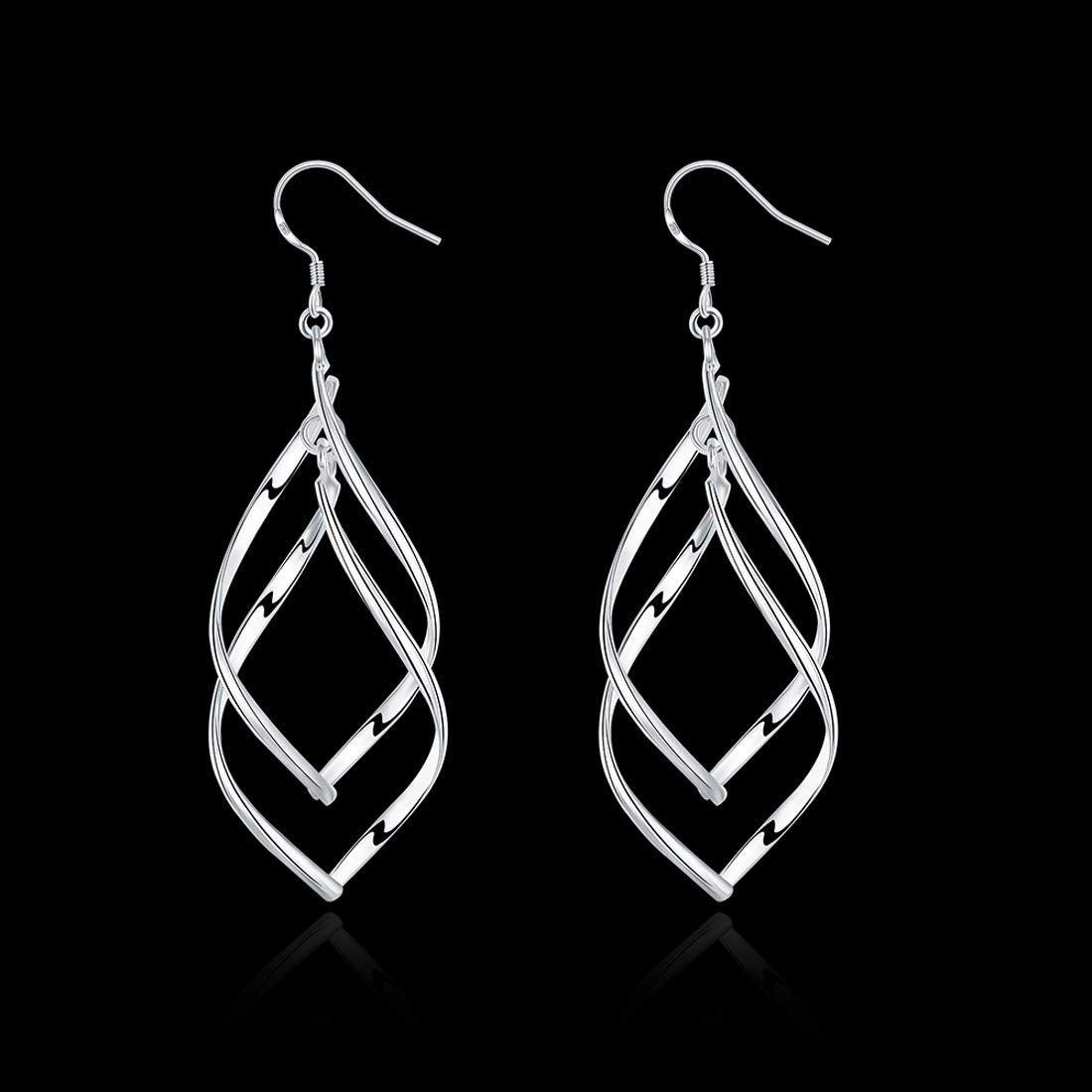 Yellow Chimes Drop Earrings for Women Silver Plated Leaf Shaped Drop Earring for Women and Girls