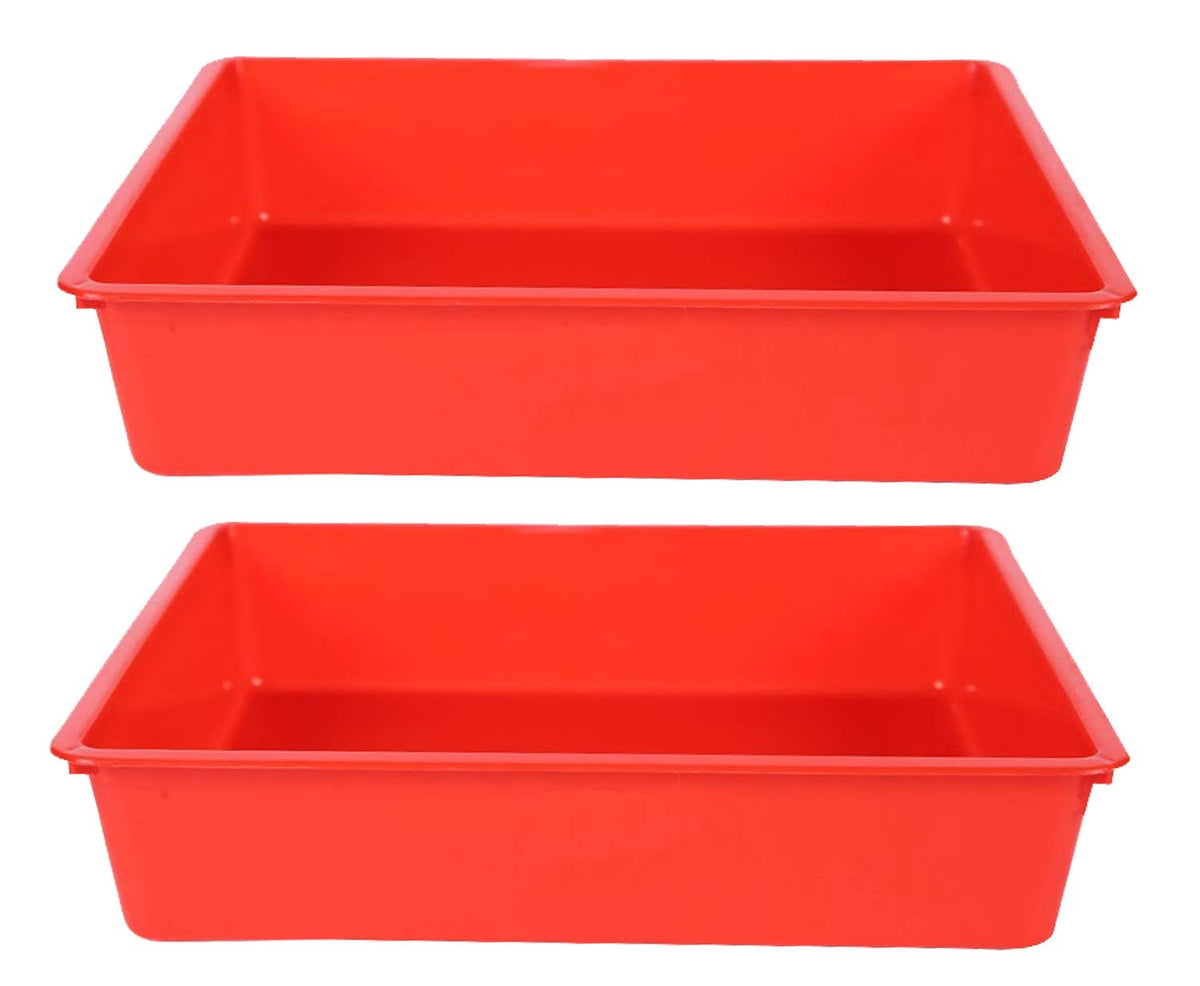 Kuber Industries 2 Piece Plastic Stationary Tray Set