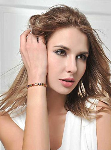 Yellow Chimes Valentine Gift for Girls Bracelet for Women and Girls | Rosegold Plated Swiss Zircon Bracelets for Women | Birthday Gift for Girls & Women Anniversary Gift for Wife
