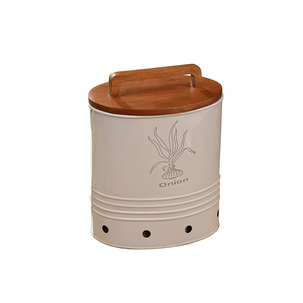 Buy Canny onion storage barrel with wooden lid Online - Ellementry