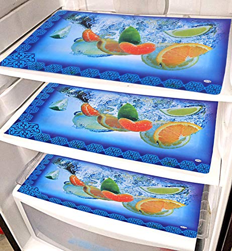 Kuber Industries PVC Laminated 6 Pieces Reversible Fridge Drawer Mats (CTKTC7061, Multicolour) Doormats