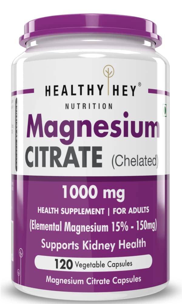 HealthyHey Nutrition Magnesium Citrate-120 Vegetable Capsules