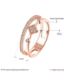 Yellow Chimes Rings for Women Rose Gold Rings Crystal Pave Setting Eternity Love 18K Rose Gold Plated Adjustable Ring for Women& Girls.