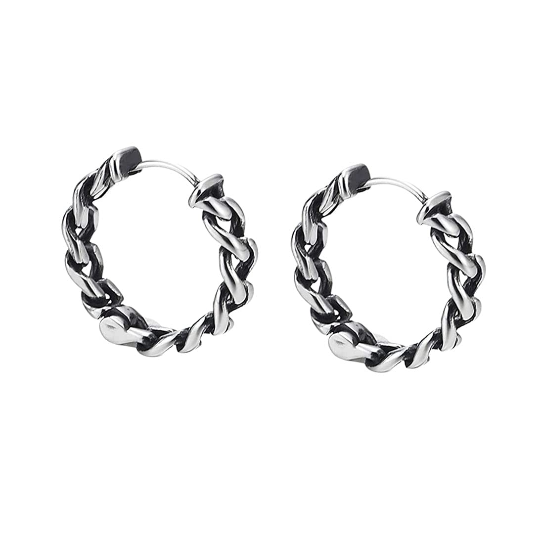 Yellow Chimes Hoop Earrings for Women Stainless Steel Chain Design Silver Hoops Earrings for Men and Women.