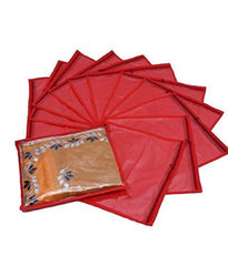 Kuber Industries Non Woven Single Packing Saree Cover 24 pcs Set (Red) ,CTKNEW107