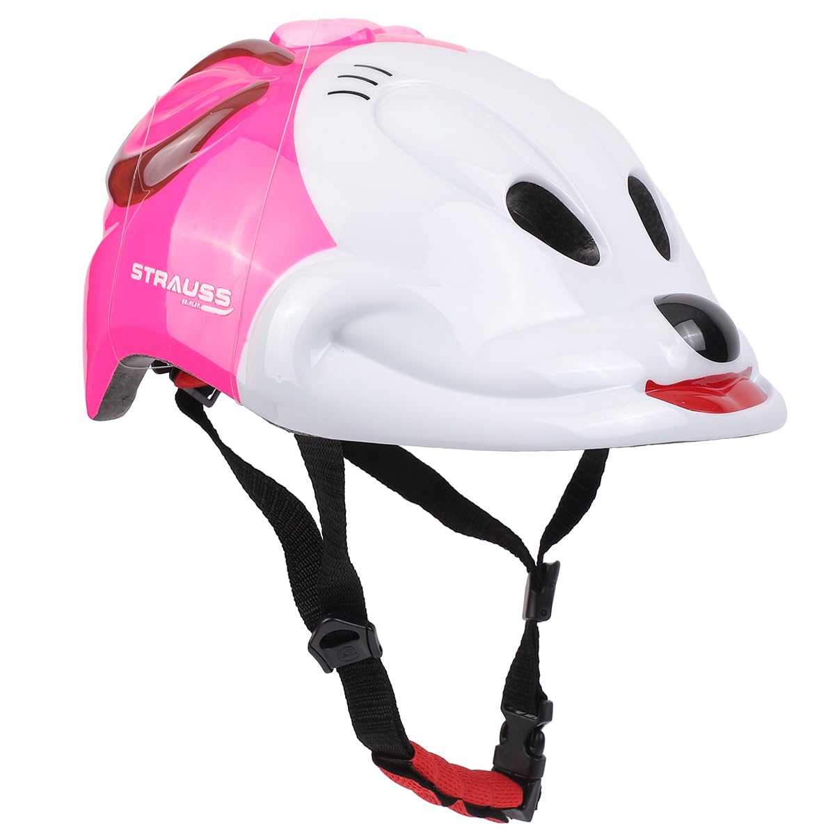 Strauss Kids Cycling Helmet | Light Weight with Superior Ventilation | Multisport Helmet for Cycling,Skating & Skateboarding with Adjustable Size | Ideal for Boys and Girls, (Pink)