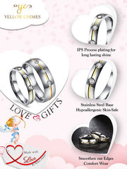 Yellow Chimes Rings for Women and Girls Couple Rings | Valentines Special Proposal Couple Ring For Girls and Boys Finger Ring | Birthday Gift For girls and women Anniversary Gift for Wife (Silver 3)