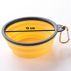 Homestic Dog Food Bowl|Portable & Collapsible Cat & Dog Bowl|Reusable,Durable,Travel-Friendly|Easy to Store Pet Bowls|Perfect Dog Accessories for Indoor & Outdoor Use|LS198Y|Yellow