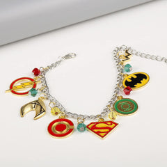 Yellow Chimes Silver Toned Harry Potter Merchandise Warner Bros Super Heros Charm Multicolor Bracelet for Girls and Women, M (YCFJBR-13HEROS-MC)