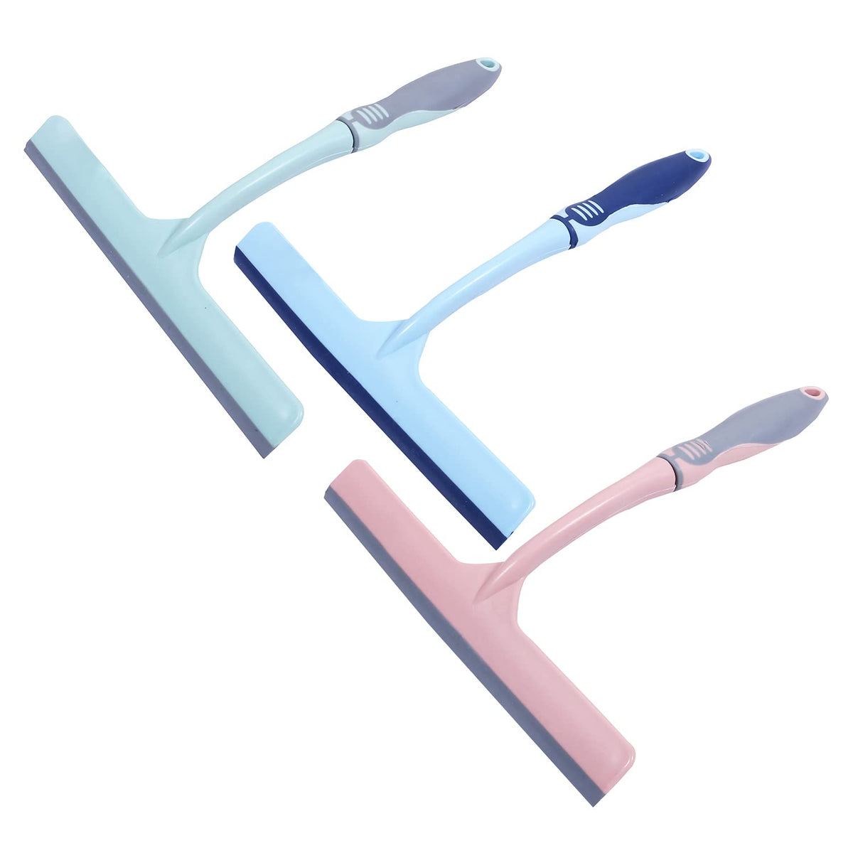 Kuber Industries Kitchen Wiper|Plastic Kitchen Slabs Wiper|Wiper for Cleaning Slabs with Detachable Handle|Ideal for Windows|Glass & Car Windshield|Pack of 3 (Multicolor)