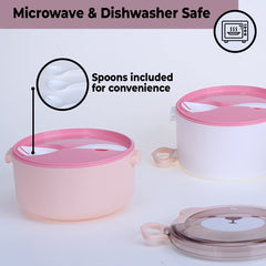 Kuber Industries Insulated Lunch Box with 3 Compartments|100% BPA Free, Food Grade ABS Plastic|Leakproof & Spill Proof|Dishwasher & Microwave Safe Lunch Box|3000 ML|HX0034190|Pink