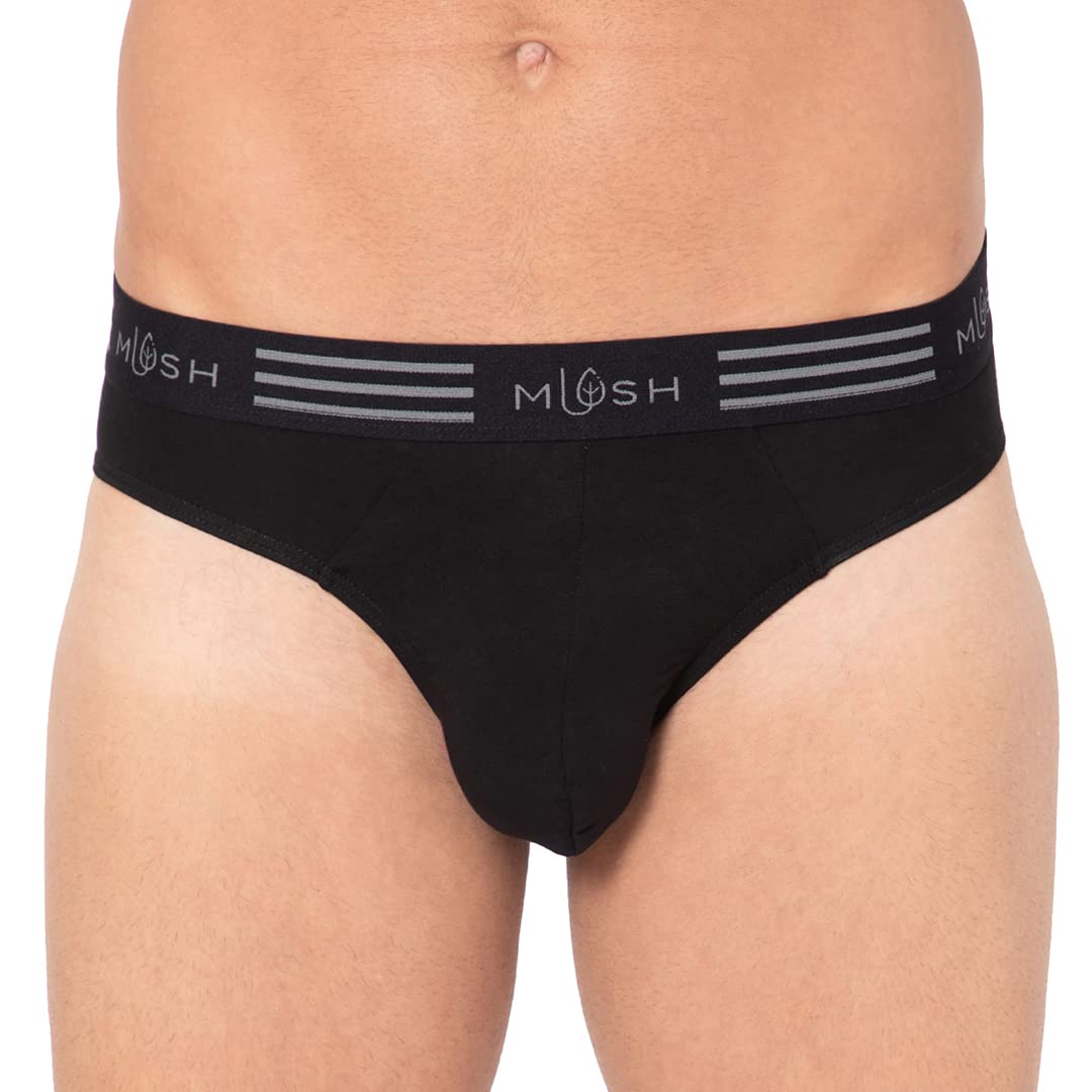 Mush Ultra Soft, Breathable, Feather Light Men's Bamboo Brief and Trunk || Naturally Anti-Odor and Anti-Microbial Bamboo Innerwear Pack of 1 (M, Black)