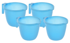 Kuber Industries Plastic Bathroom Mug 1 Litre Pack of 4 (Sky Blue)-46KM0209, Standard