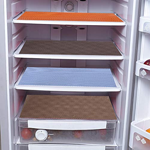 Heart Home Rubber 6 Pieces Anti Skid Refrigerator Drawer Mats (Multi)- CTHH0873