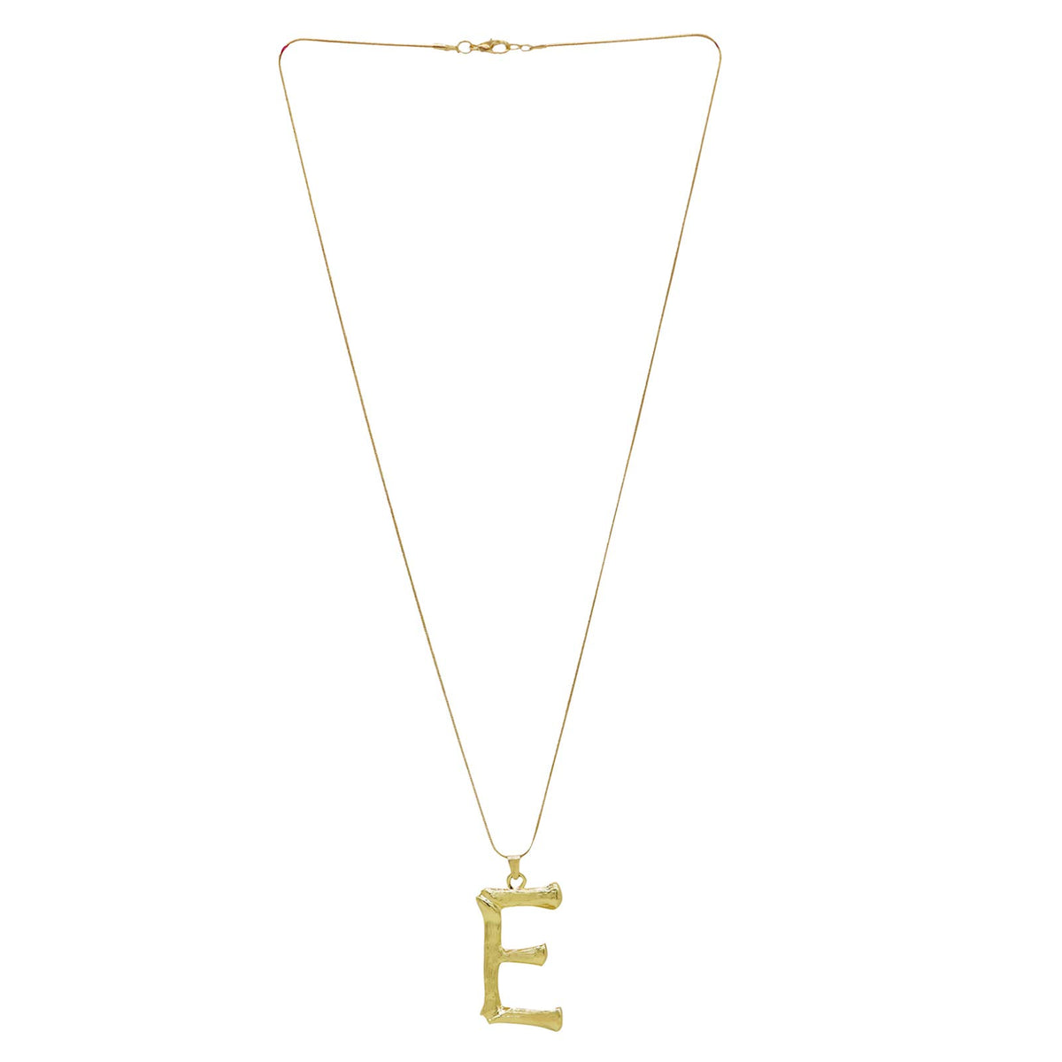 Joker & Witch E Initial Gold Pendant Necklace for Women