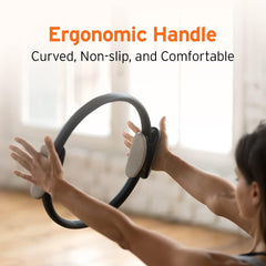 HEAD Pilates Ring - Full Body Toning Fitness | Stretching, Relaxation (Black) | Training Ring (38 CM) (Pilates Ring + Yoga Mat)