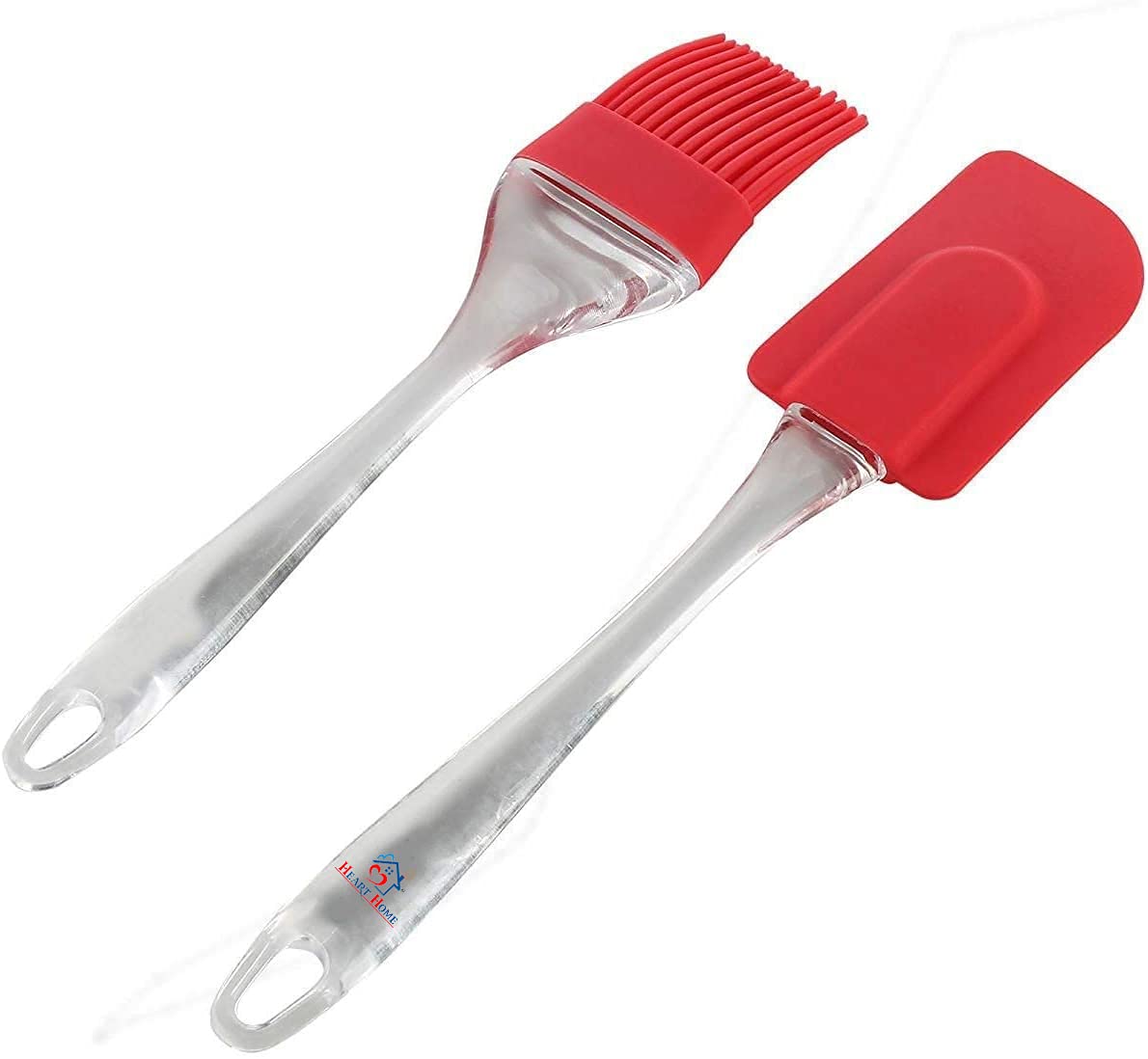 Heart Home Non-Stick/Heat Resistant Cooking Silicone Utensil Brush And Spatula, Set of 2 (Multicolour)