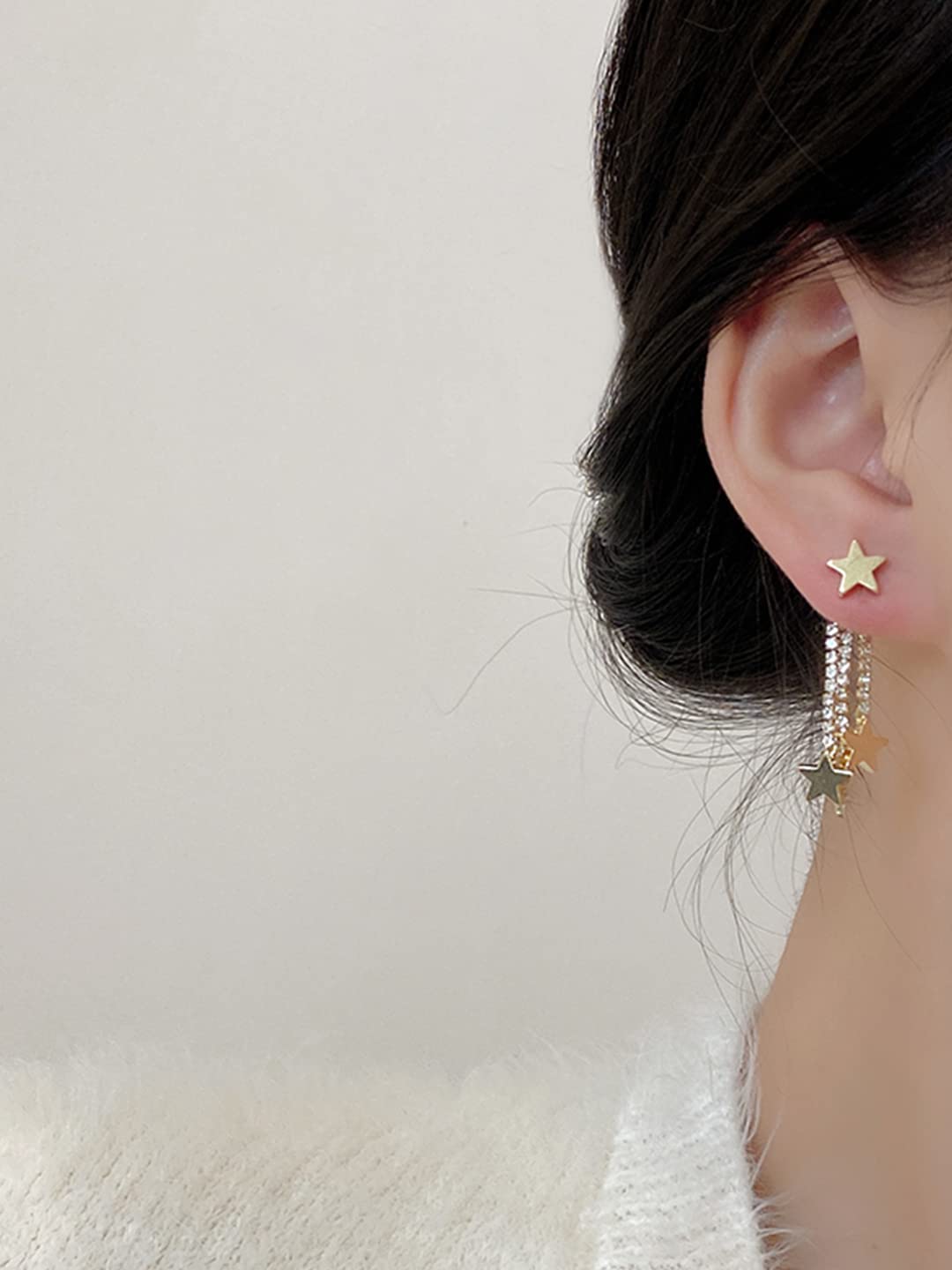 Star diamond stud earrings 19610300121