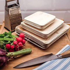 Kuber Industries Pack of 75 Disposable Palm Leaf Plates | Microwave & Oven Safe | Compostable, Biodegradable, Disposable Tableware | Eco-Friendly Use & Throw Plates | Party, Dinner Plate |8 * 8 Inch
